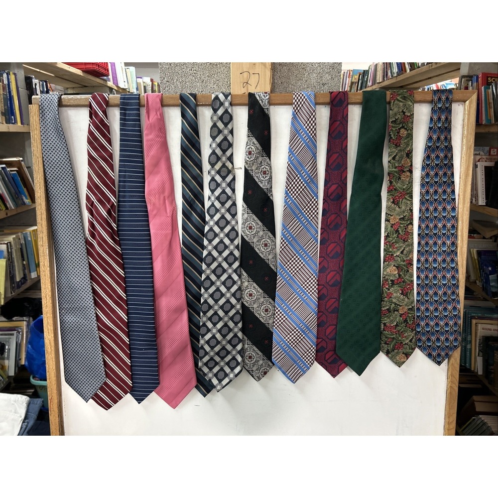 Unbranded Mixed Pattern Necktie Lot OS Multicolor Polyester Crafting 11pc Retro